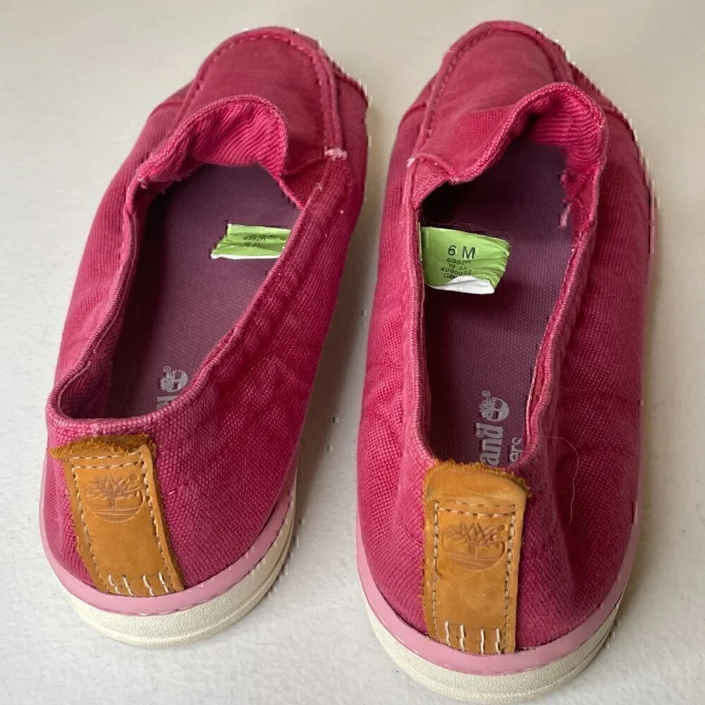 Timberland Earthkeepers Pink Canvas Slip-On Shoes 6